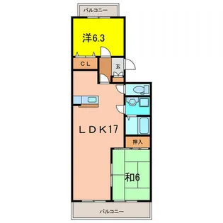 ロイヤルグリーン【102号室】の間取り