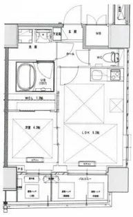 ノルデンタワー南森町プレミアム【5階】の間取り