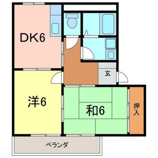 ハピネス西之坊【1階】の間取り