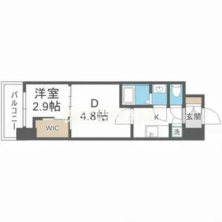 セレニテ難波グランデシュッド【310号室】の間取り