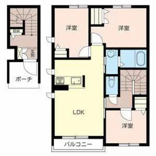 シャーメゾン石見【0201号室】の間取り