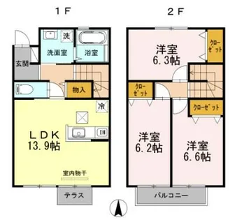 ピア・プランドール3【1階】の間取り