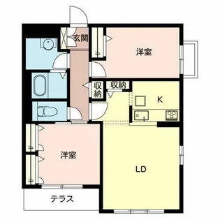 2LDKの間取り画像