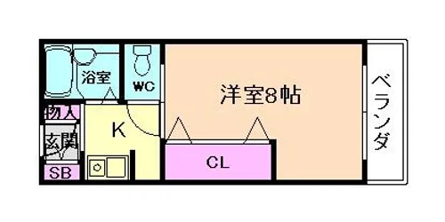 ラヴィータ箕面【3階】の間取り