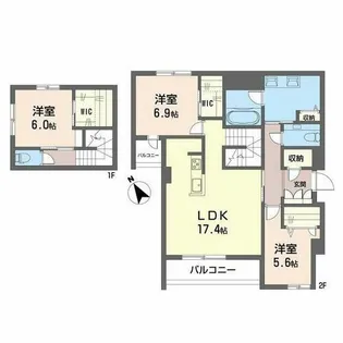SHMプリミエール鳥飼八幡宮【A0203号室】の間取り