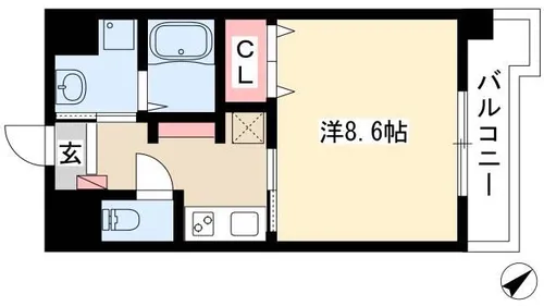 FRENCIA NOIE名駅【0206号室】の間取り