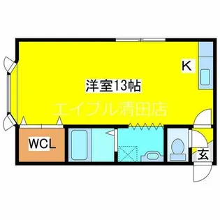 1Rの間取り画像