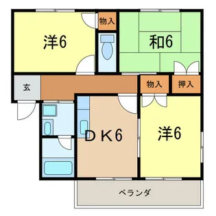 ヴィラ東山B【201号室】の間取り