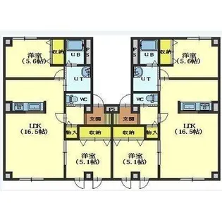 ベターアール北斗【1-8号室】の間取り