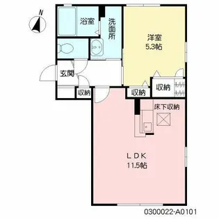 ハーティストK A棟【1階】の間取り