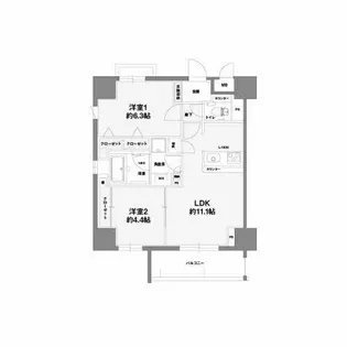 サニープレイス新梅田【0608号室】の間取り