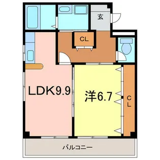 イースト・ワン【202号室】の間取り