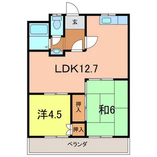 フローラルハイツ【1階】の間取り