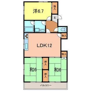 エスポワール東栄【201号室】の間取り