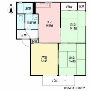 リュネット原 B棟【B0202号室】の間取り