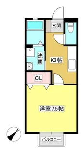 シャトーリ幸田【206号室】の間取り