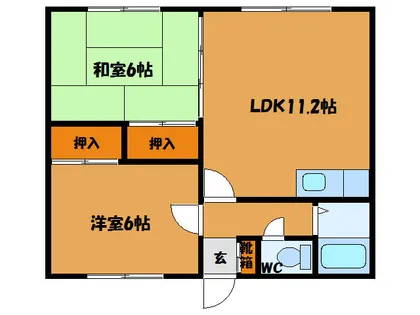 コーポ駒場【10号室】の間取り