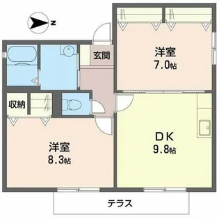 ライジング サン【1階】の間取り