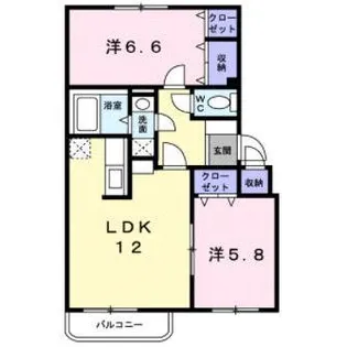 クラール山の手壱番館【205号室】の間取り