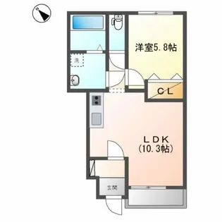 アンスメール【1階】の間取り