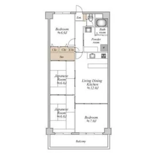 朝日プラザ香里菊ヶ丘【3階】の間取り