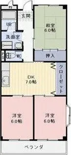 LIMPIAグランメール【202号室】の間取り