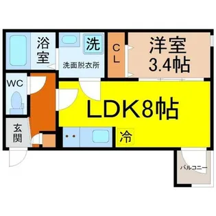メイクスR道徳公園Ⅲ【1階】の間取り