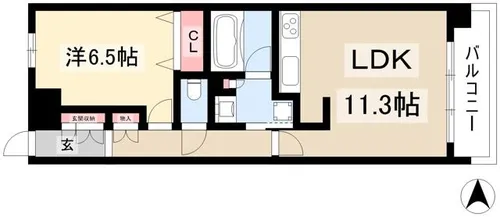 プレサンス ロジェ 名古屋駅NORTH FRONT【9階】の間取り