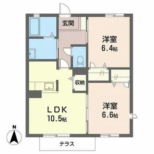CASA学園町【0101号室】の間取り
