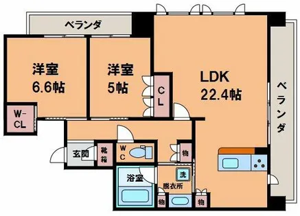 プラウド阿倍野サウスガーデン【12階】の間取り