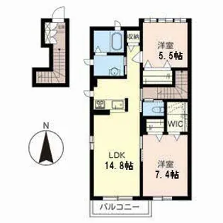 シャーメゾン大堀【A203号室】の間取り