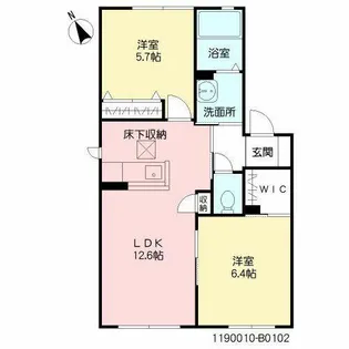 2LDKの間取り画像