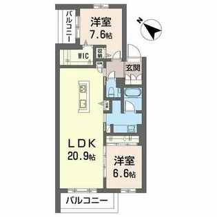 Aile Blanche 吹上【0301号室】の間取り