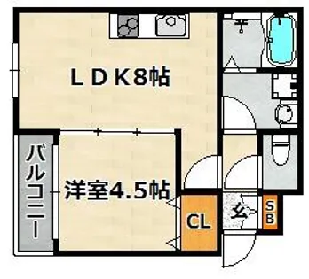 クレール西多聞通【301号室】の間取り