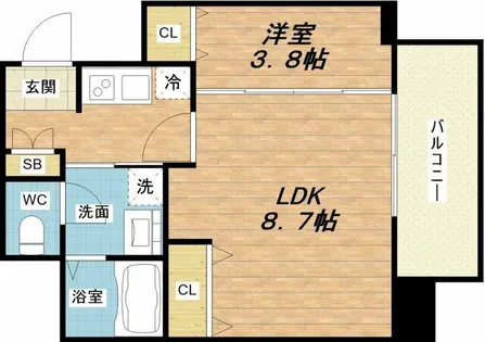 ヴィラ・セレーノ玉造本町(旧ルネフラッツ玉造本町)【6階】の間取り