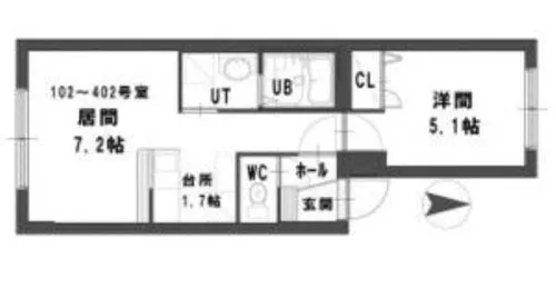 フィオーレミニ大通【2階】の間取り
