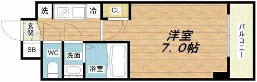 スプランディッド難波WEST【5階】の間取り