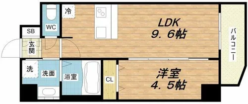 スプランディッド難波WEST【8階】の間取り