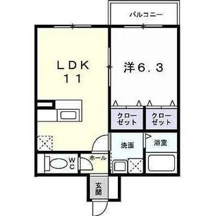 ヴォール中島【103号室】の間取り