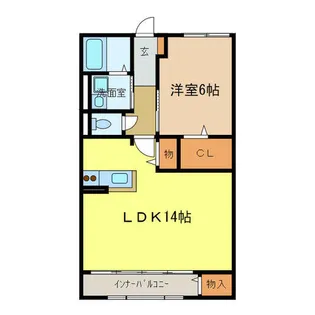 ヴェル・ラヴィーヌ【203号室】の間取り