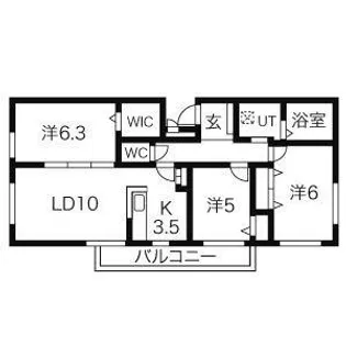 REGULUS桑園【4階】の間取り