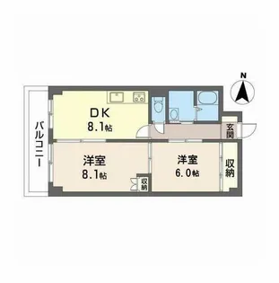 ドゥミール西山本【0101号室】の間取り