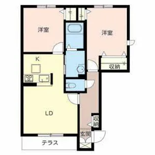 2LDKの間取り画像