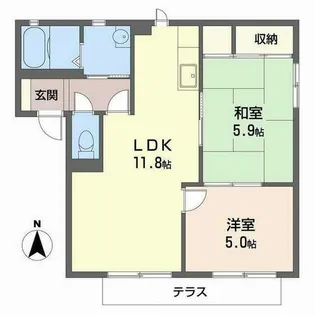 アイリス正道【B102号室】の間取り