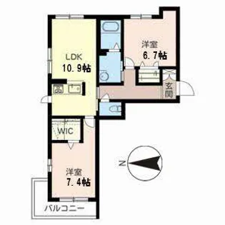 栗栖 KITAYAMA【0201号室】の間取り