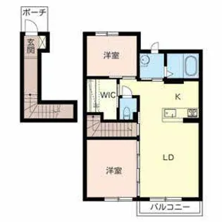 2LDKの間取り画像