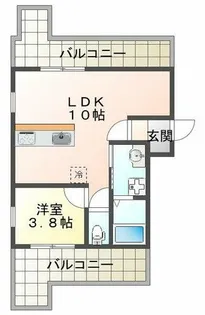 板宿北マンション【4階】の間取り