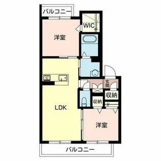 2LDKの間取り画像