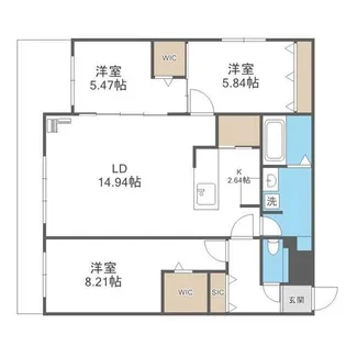 ビッグレジデンス円山宮ケ丘【1階】の間取り