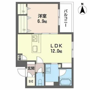 セリシール【0102号室】の間取り